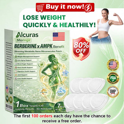 🧬Alcuras™ Moringa × Berberine × AMPK 8-Benefit Slimming & Metabolic Nano Microneedle Patch 🇺🇸  Just once a day · Visible changes in 7 days  ✅ For obesity, loose skin, diabetes, sleep apnea, joint issues, and more