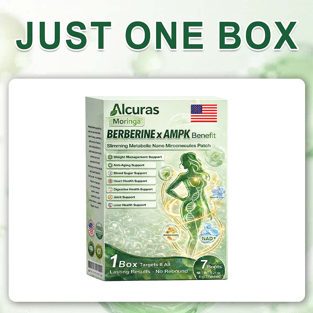 🧬Alcuras™ Moringa × Berberine × AMPK 8-Benefit Slimming & Metabolic Nano Microneedle Patch 🇺🇸  Just once a day · Visible changes in 7 days  ✅ For obesity, loose skin, diabetes, sleep apnea, joint issues, and more